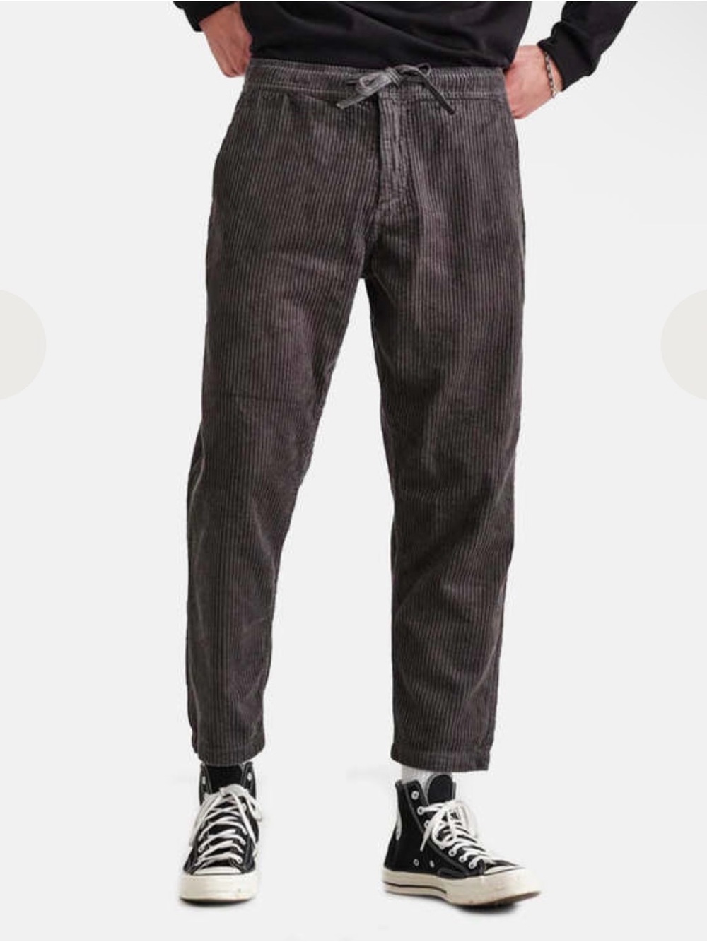Wax London Kurt cord trouser charcoal grey size 30